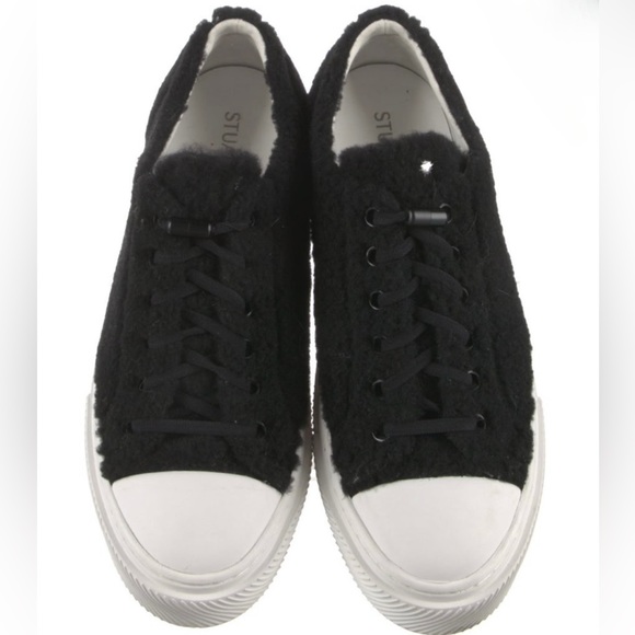 Stuart Weitzman | Shearling Colorblock Pattern Sneaker - Picture 4 of 7